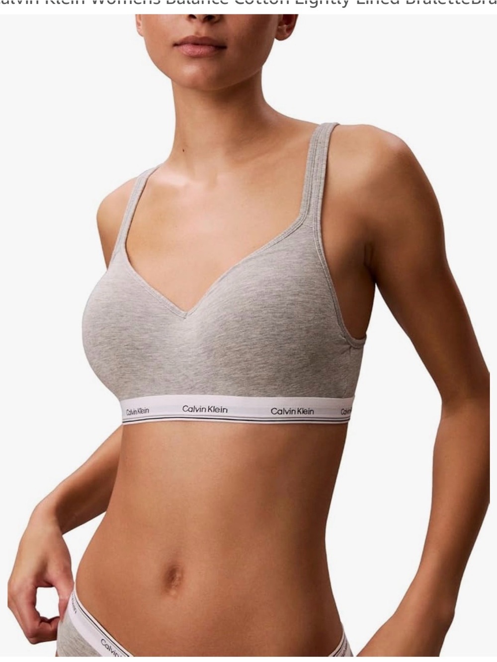 Calvin Klein Grey Heather Cotton Lightly Lined Bra